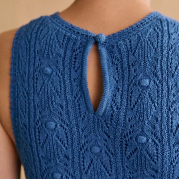 $215 Sezane WILMA Tank DRESS  Twilight Blue - Sz L - Picture 5 of 5